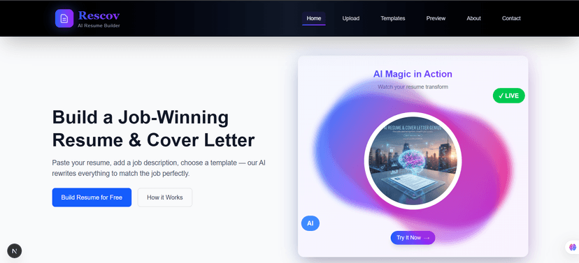 Rescov - AI Resume & Cover Letter Builder